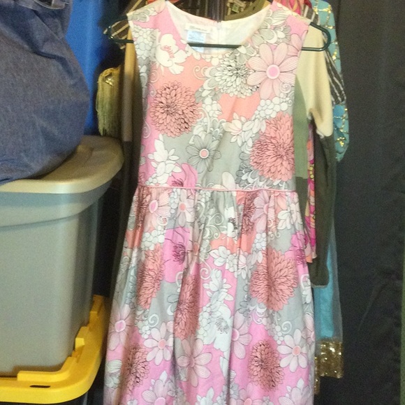 Bonnie jean Floral Pink and Gray Kids Dress, Sz 18.5 or 2xl - Picture 1 of 5